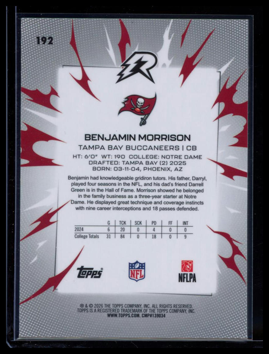 2025 Topps Resurgence Benjamin Morrison #192 Hyper RC