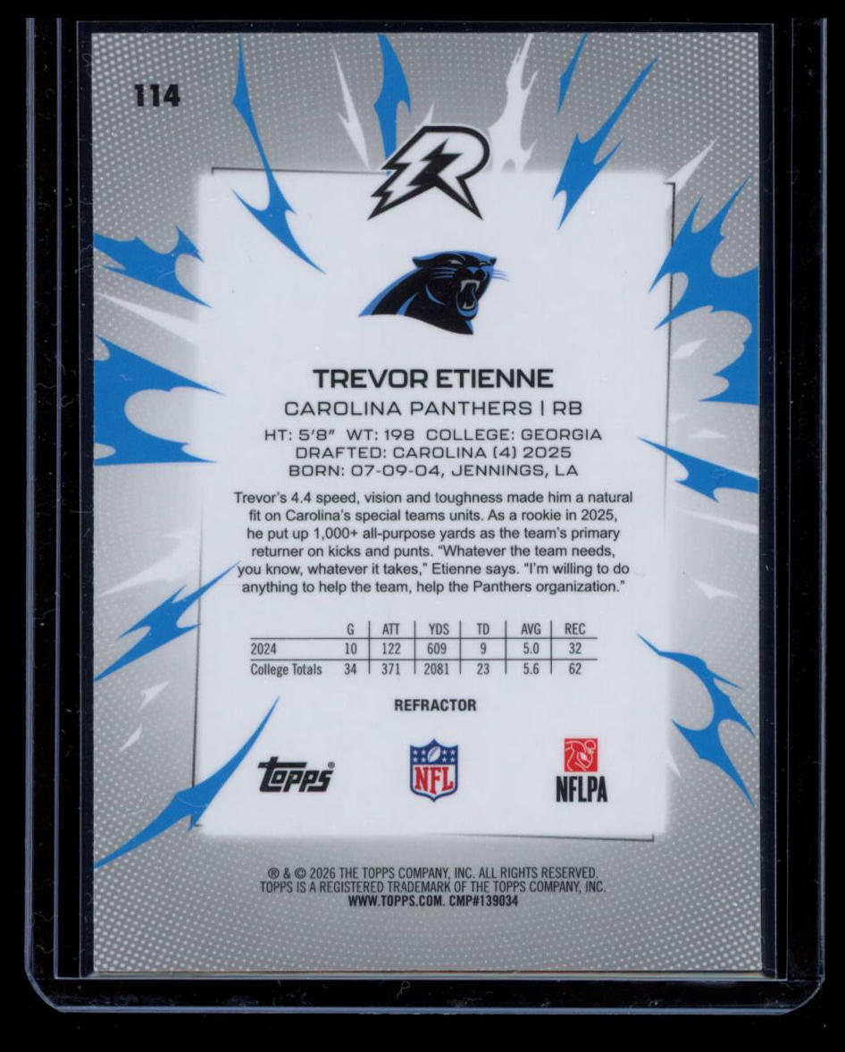 2025 Topps Resurgence Trevor Etienne #114 Refractor RC