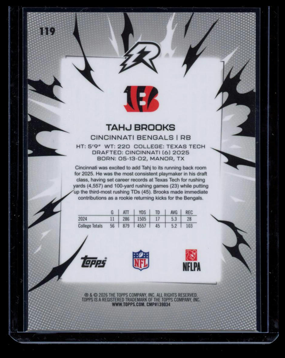 2025 Topps Resurgence Tahj Brooks #119 RC
