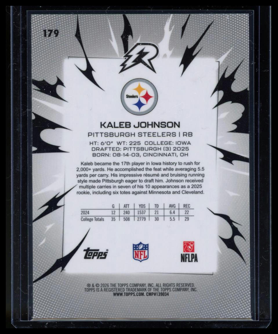 2025 Topps Resurgence Kaleb Johnson #179 RC