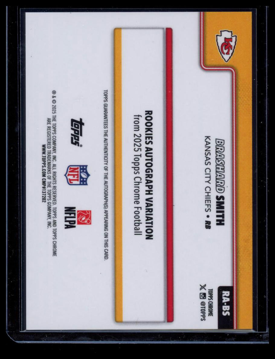2025 Topps Chrome Brashard Smith #RA-BS Yellow /275 RC