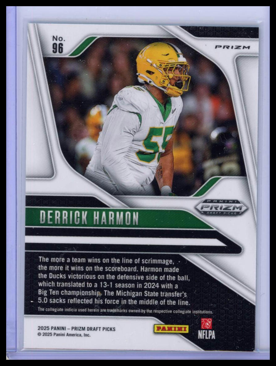 2025 Panini Prizm Draft Picks Derrick Harmon #96 Purple RC