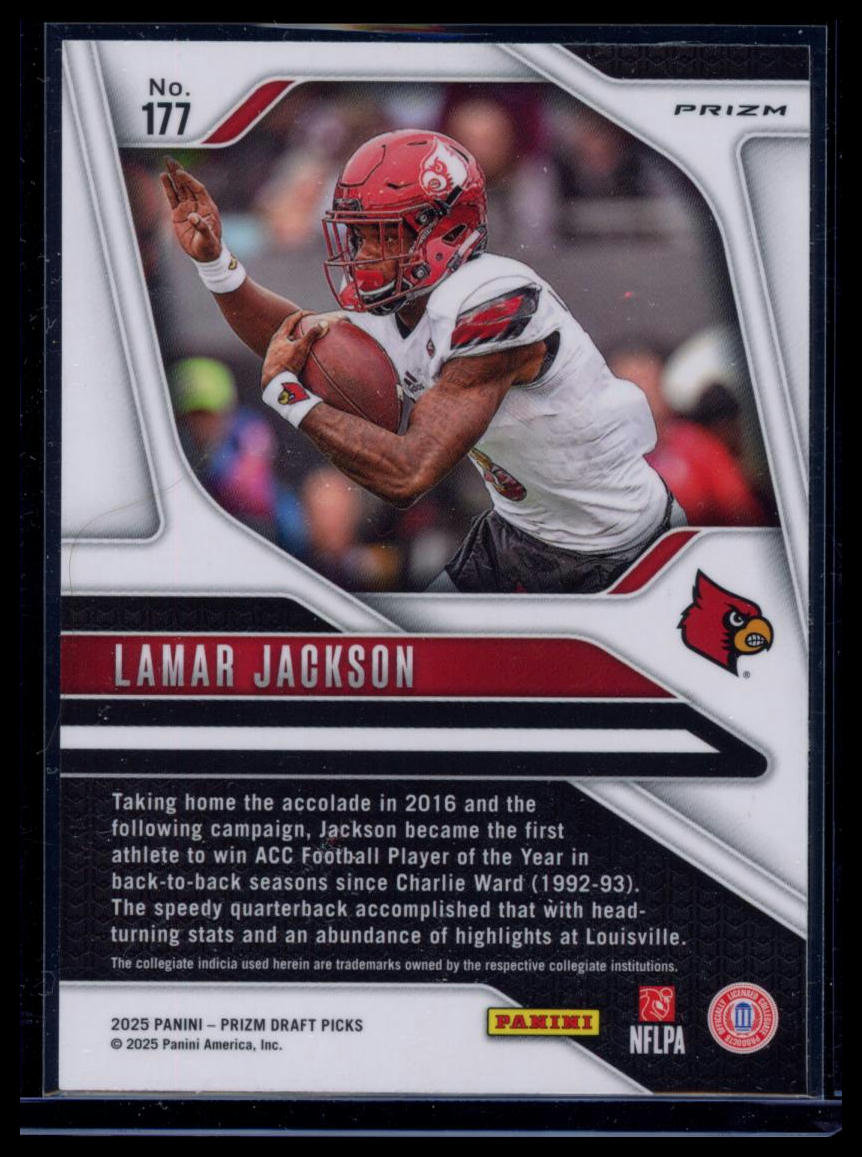 2025 Panini Prizm Draft Picks Lamar Jackson #177 Purple Wave