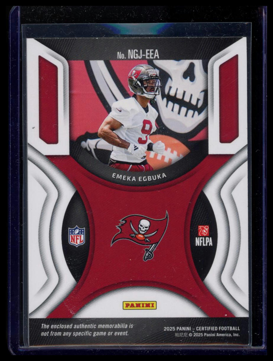2025 Panini Certified New Generation Emeka Egbuka #NGJ-EEA Purple RC Memorabilia