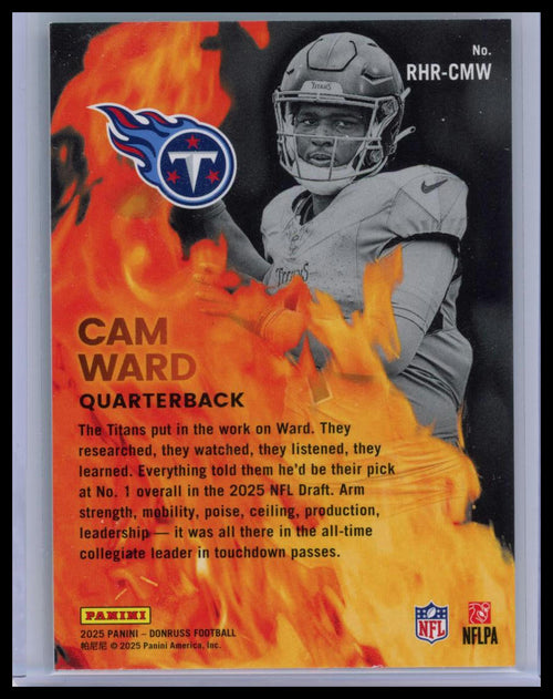 2025 Panini Donruss Red Hot Rookies Cam Ward #RHR-CMW RC