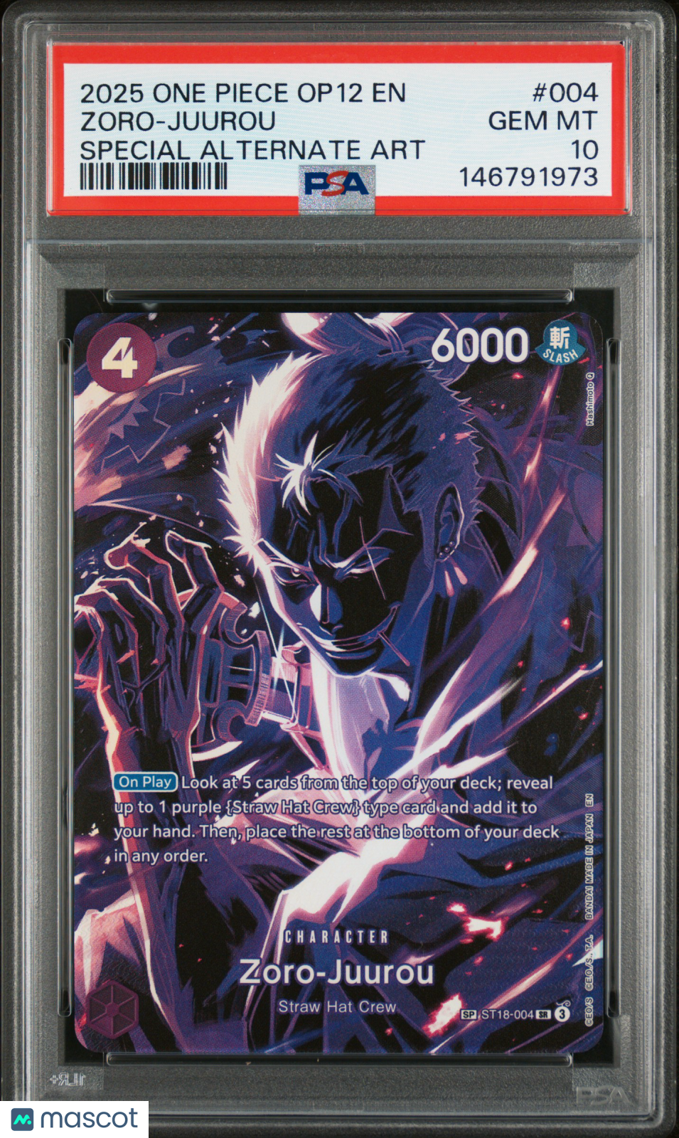 2025 One Piece Op12-Legacy Of The Master Zoro-Juurou Special Alternate Art PSA10